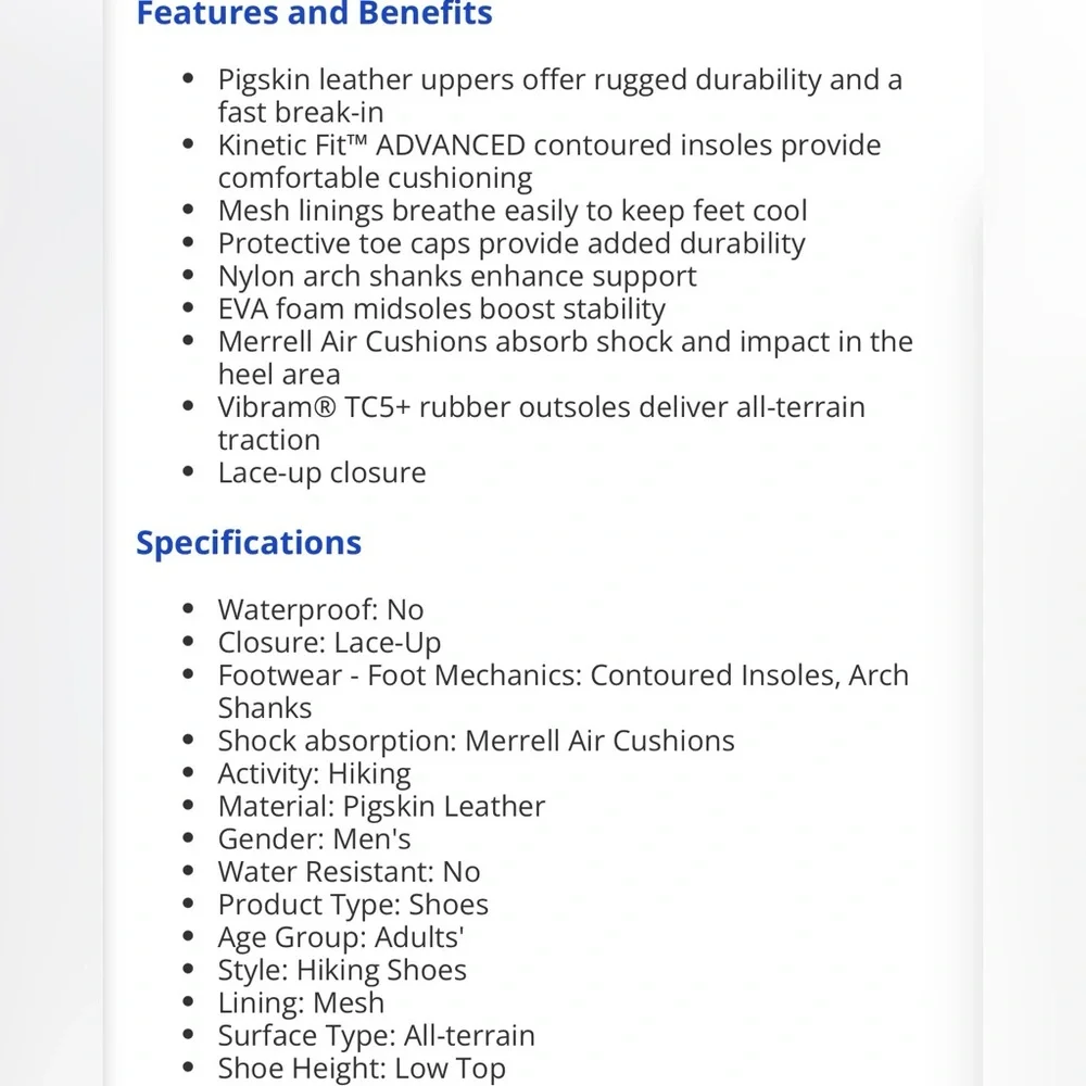 Merrell Men's Moab 3 Low Vent Hiking Shoes - Picture 12 of 12